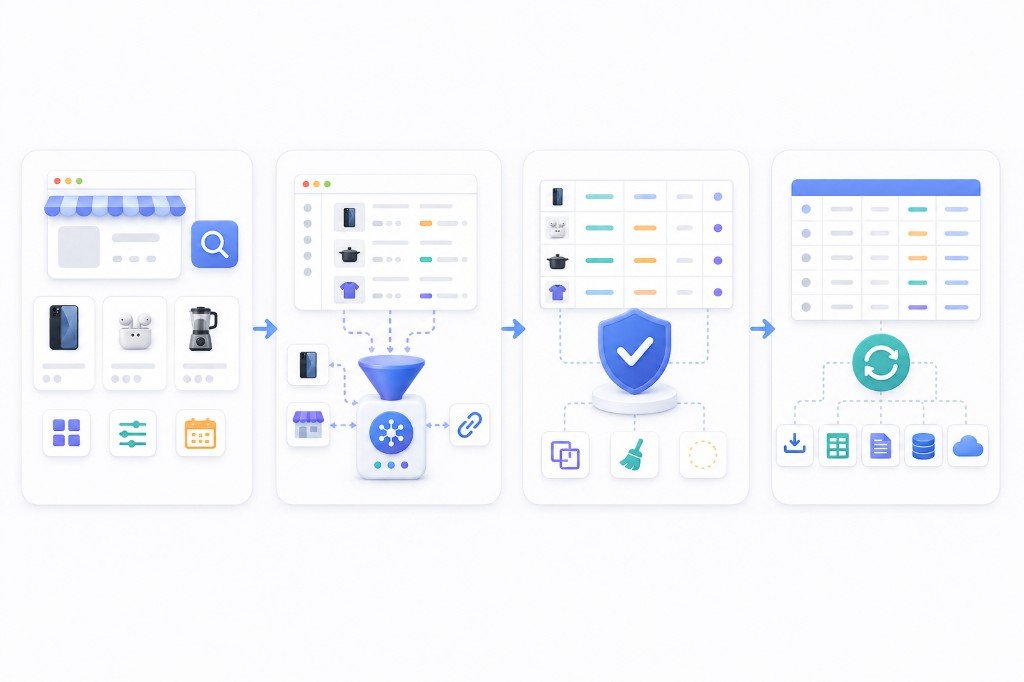 Alibaba product and supplier data collection cleaning and validation workflow