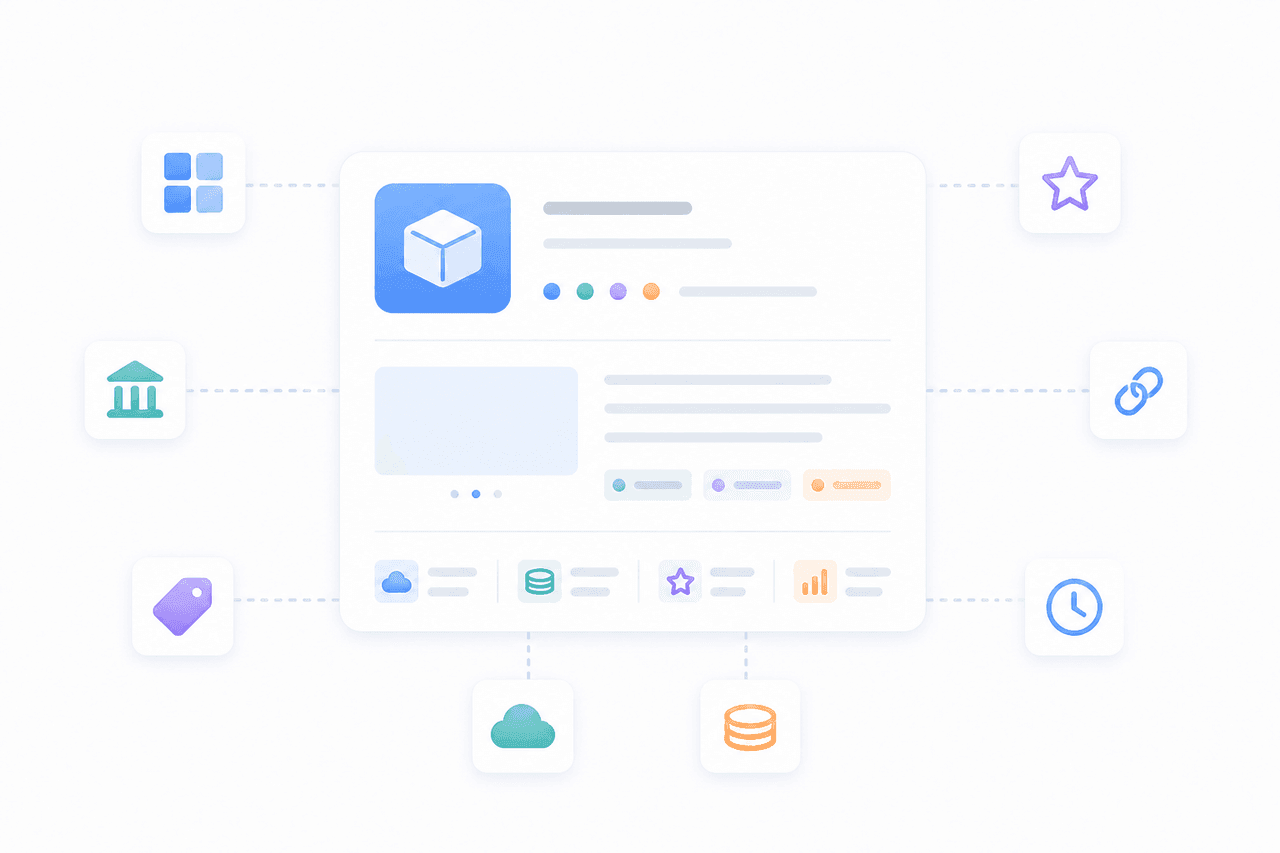 Cloud marketplace product vendor category pricing and collection data fields