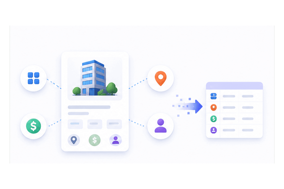 Structured business listing financial industry and location information