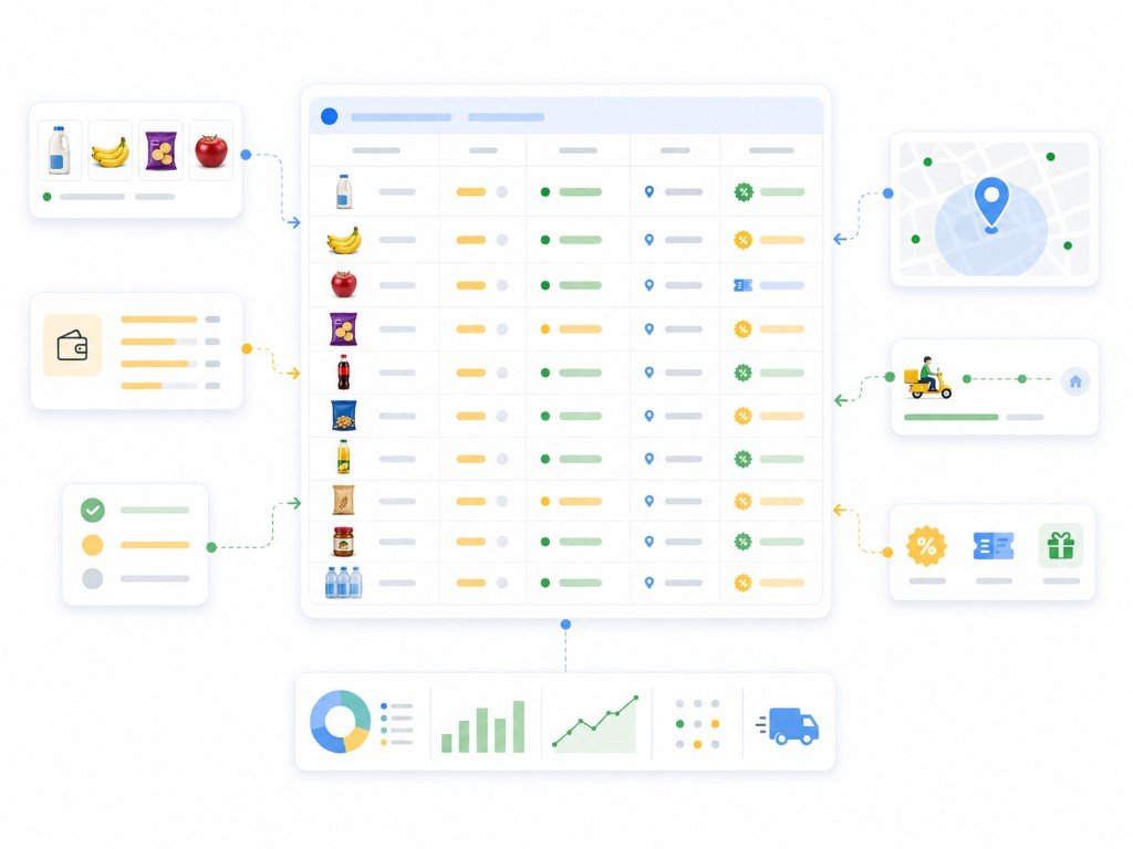 Changing Blinkit product prices, discounts, pack sizes, availability, delivery, and location signals