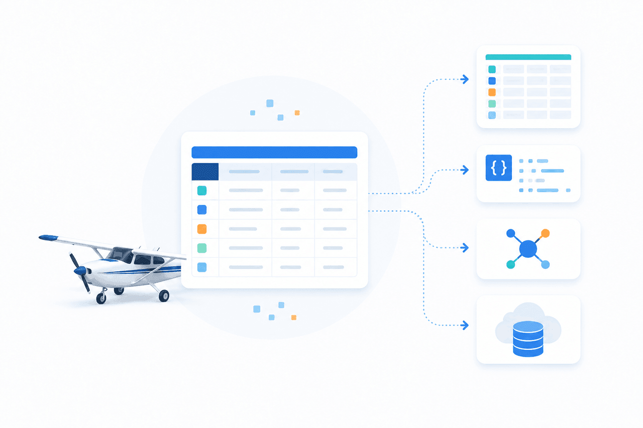 Aircraft registry data delivery to APIs databases and cloud platforms
