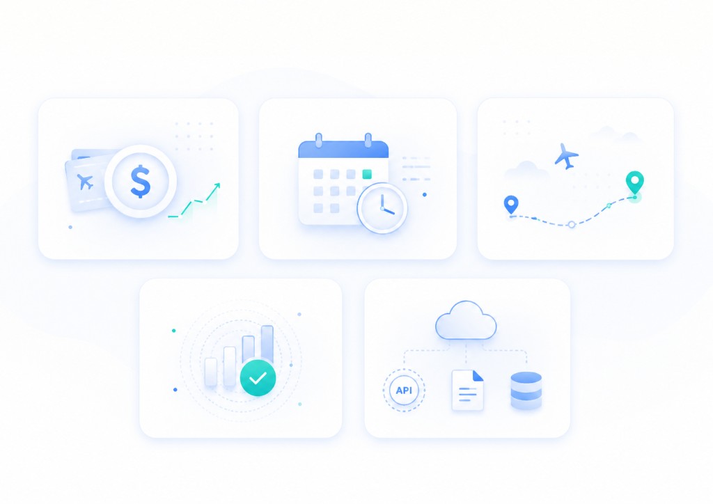 Flight data fields extracted from airline and travel booking platforms