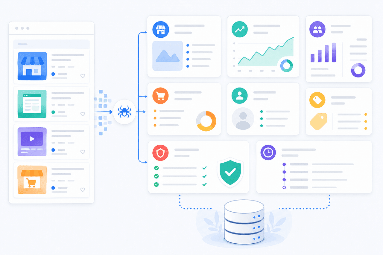 Structured Flippa website app SaaS and domain listing information