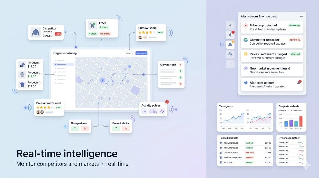 Monitor competitors and markets in real-time