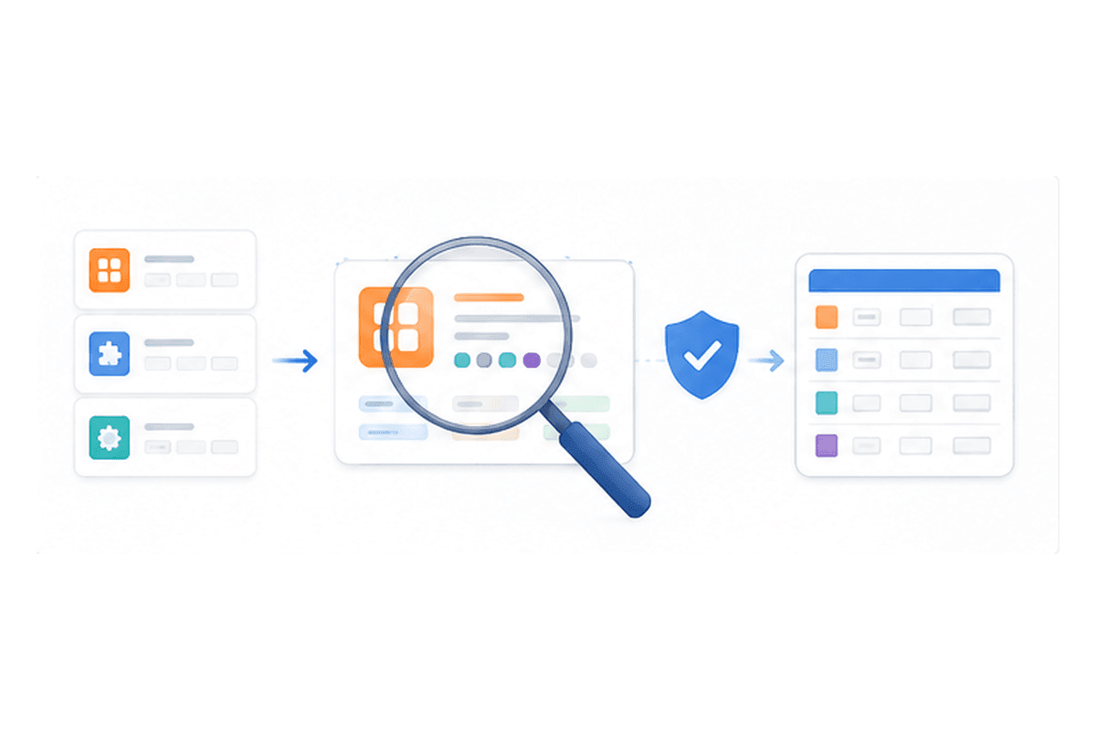 Illustrative structured output for HubSpot Marketplace app and vendor records