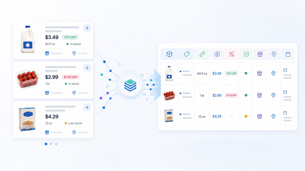 Instacart grocery data transformed into structured product, pricing, availability, category, and delivery intelligence datasets