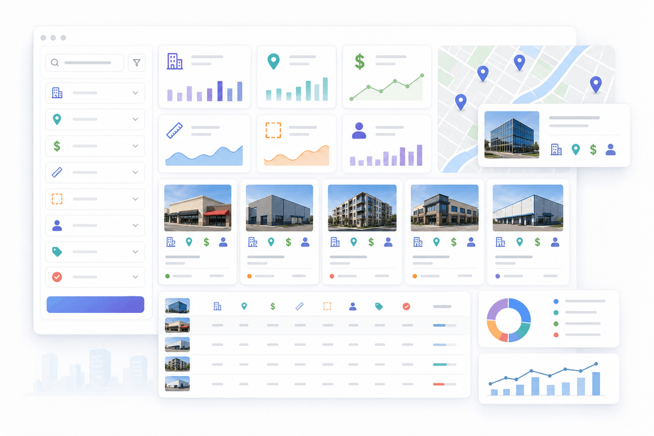 LoopNet commercial real estate market and property analytics dashboard