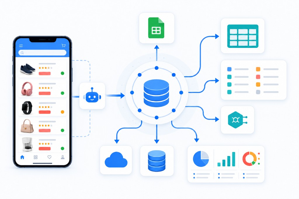 Mobile app data scraping pipeline from app extraction through automated processing to structured delivery formats