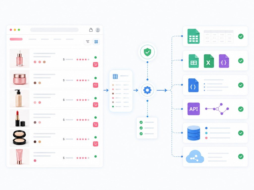 Nenodata sample request workflow for Nykaa URLs, fields, cadence, output format, and dataset preview