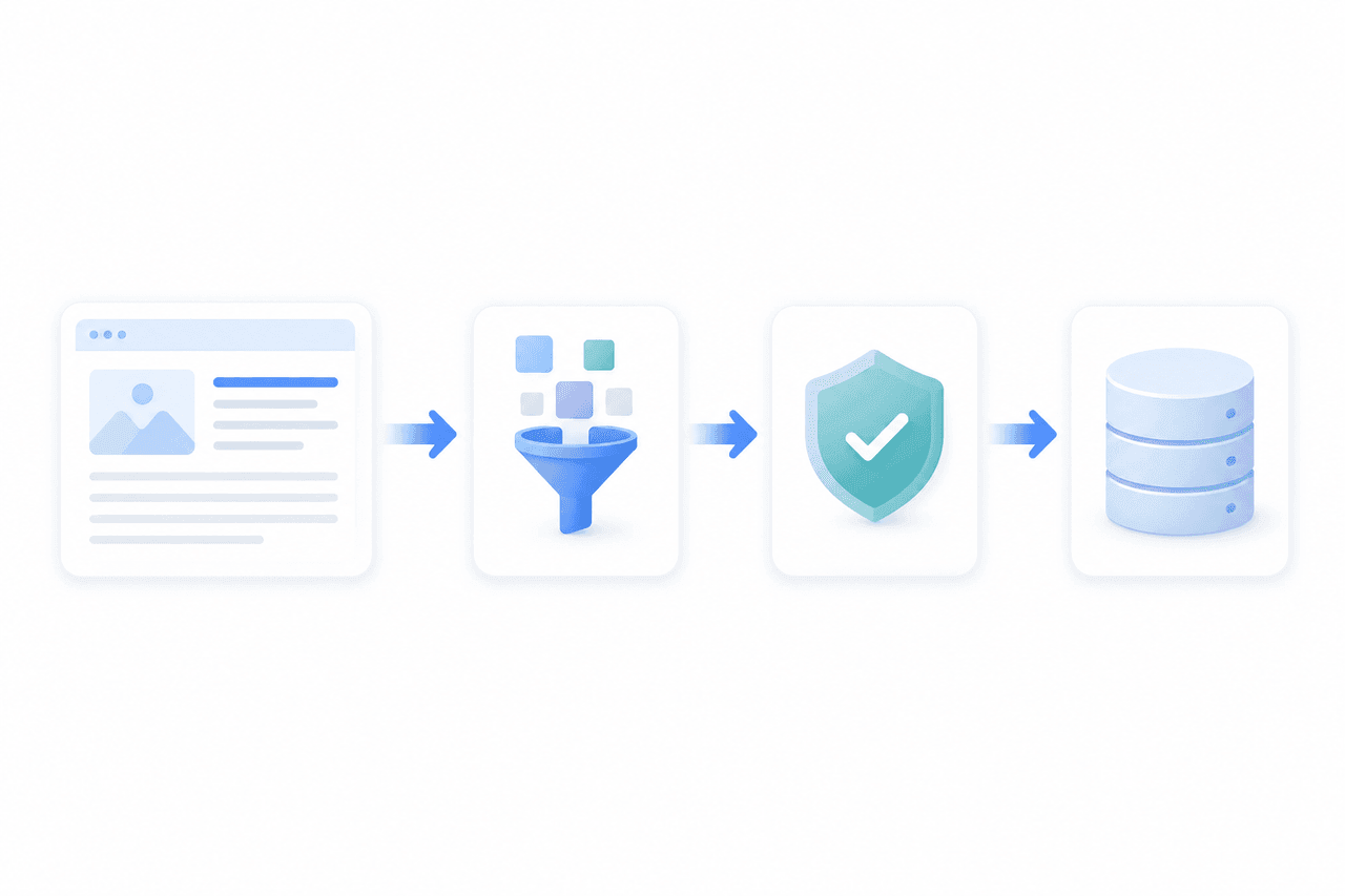 Press-release collection cleaning validation and delivery workflow