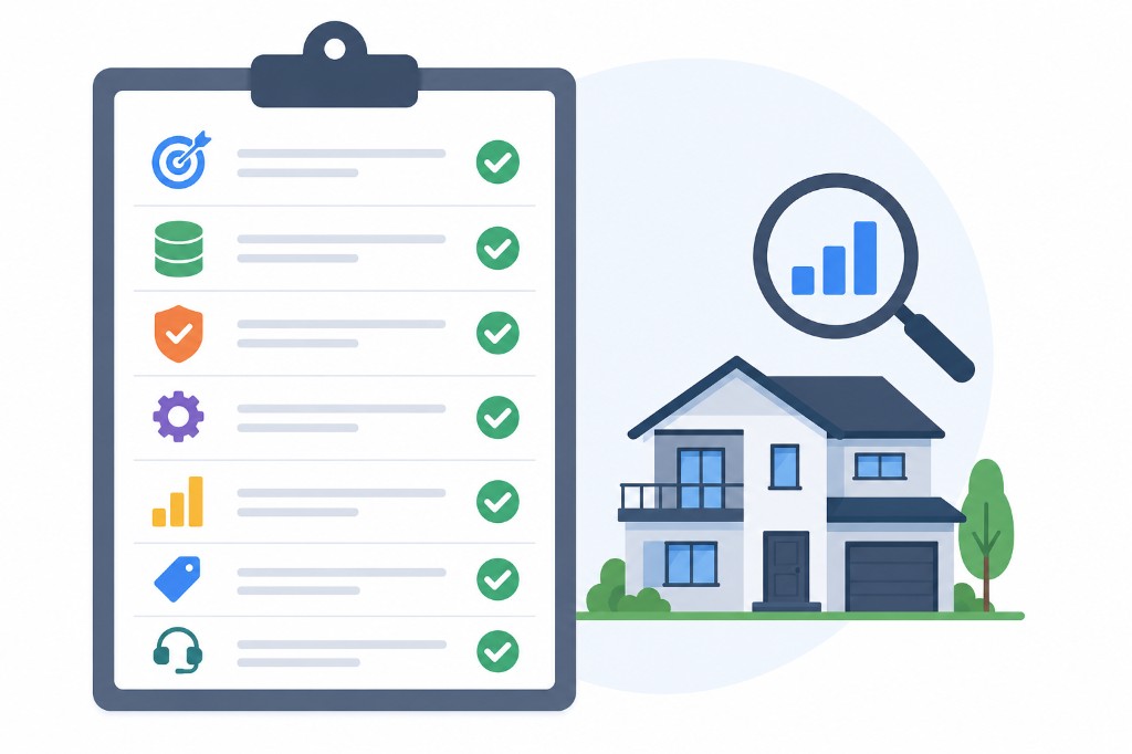 Decision tree for choosing a real estate data provider by use case and delivery method.