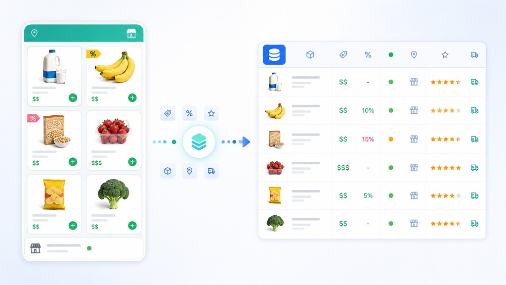 Instacart grocery product data transformed into structured pricing, availability, and product intelligence datasets