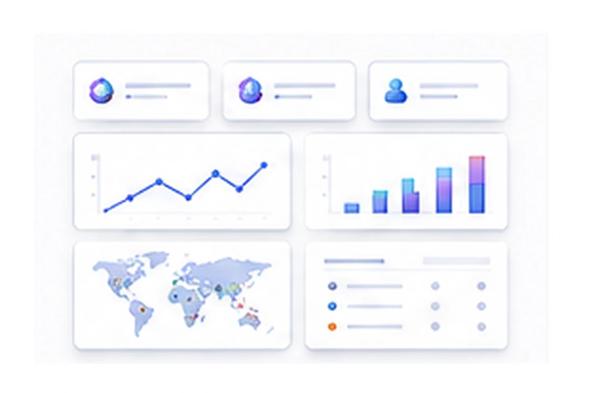 Sample business intelligence dashboard wireframe with KPIs charts and filters