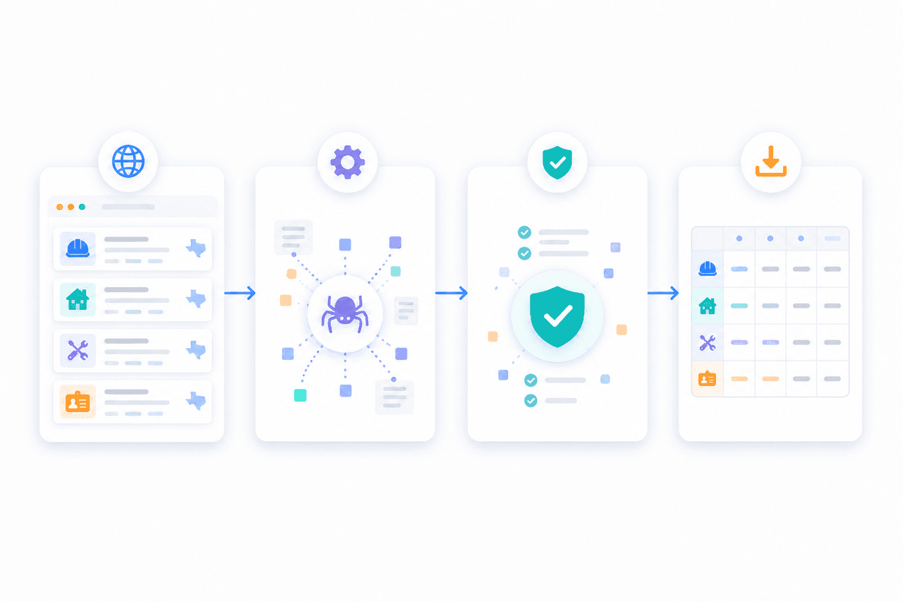 Texas contractor licence collection structuring validation and delivery workflow