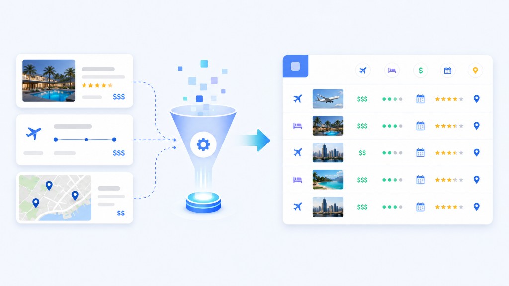 Public travel source pages transformed into a structured travel market data feed