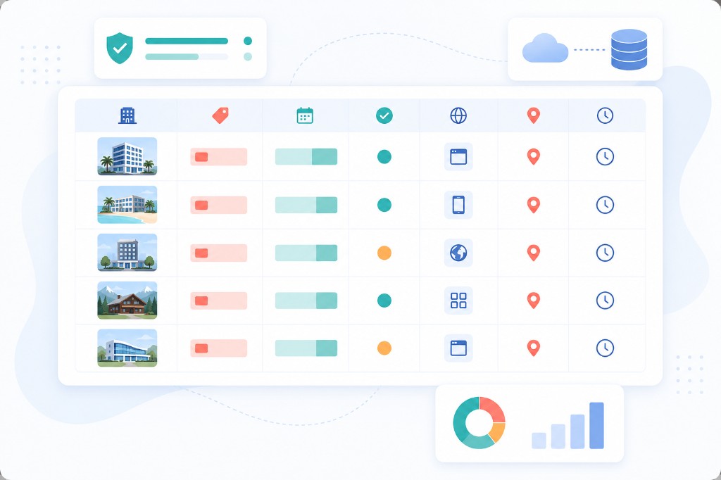 Structured travel hospitality dataset with hotel rates availability source and timestamp data